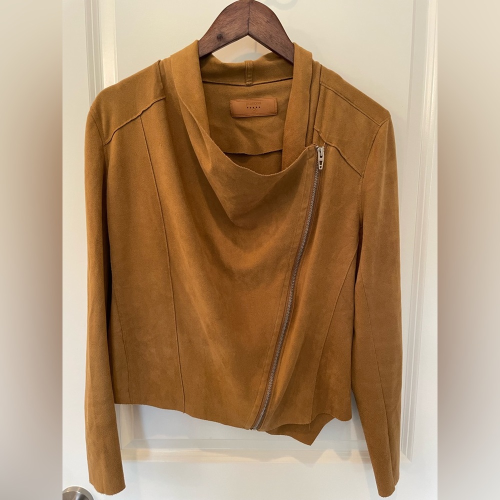 Blank NYC faux suede asymmetrical moto jacket